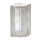 ANGOLO VETRO MATTONE ONDUL ESAGONALE mm.145x110x190 NEUTRO