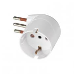 ADATTATORE SCHUKO 90° SALVASPAZIO 16A 2P+T BIANCO