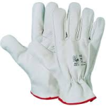 GUANTI PELLE FIORE BOVINO - BIANCO T/8