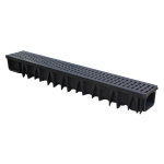 CANALA HDPE NERO E GRIGLIA HDPE NERO CM. 20X100X7
