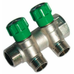 COLLETTORE 3/4X1/2   A  2 VIE maniglia verde