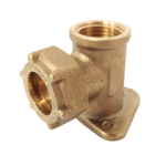 Raccordo Rame O.R. Gomito Femmina con flangia 14 x 1/2