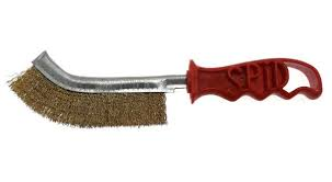 SPAZZOLA  ACCIAIO  "SPID" MANICO ROSSO  (PZ.24 BOX)