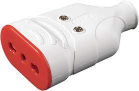 PRESA MOBILE GOMMA 10/16 2P+T 250V ANTISCHIACCIAMENTO BIANCO