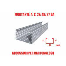 METALFRAME GRIGIO     - MONTANTE 50/27 DA M. 3,00