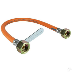 FLESSIBILE GAS RIVESTITO GOMMA ARANCIO 1/2"  CM. 70