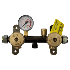 CENTRALINA CORTA TUBOLARE PER 2BOMBOLE  , VALVOLA SICUREZZA E MANOMETRO