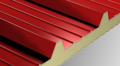 LASTRA GRECATA COIBENTATA 5 GRECHE CM.3 ROSSO R3009 (ISOPAN)