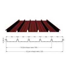 LAMIERA GRECATA ROSSA H.40 1,00 UTILE SPESSORE 5/10 ML.4,00