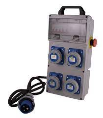 QUADRO DA CANTIERE 4 PRESE, 220 V IP 67, CON PULSANTE DI EMERGENZA (FT)